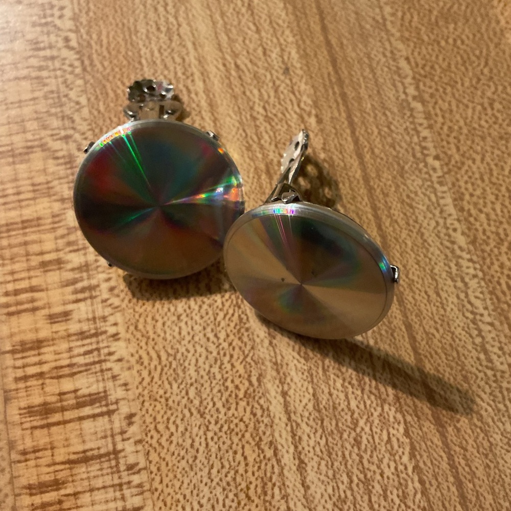 1960’s Vintage MCM Jewelarama Iridescent Holograph Earrings